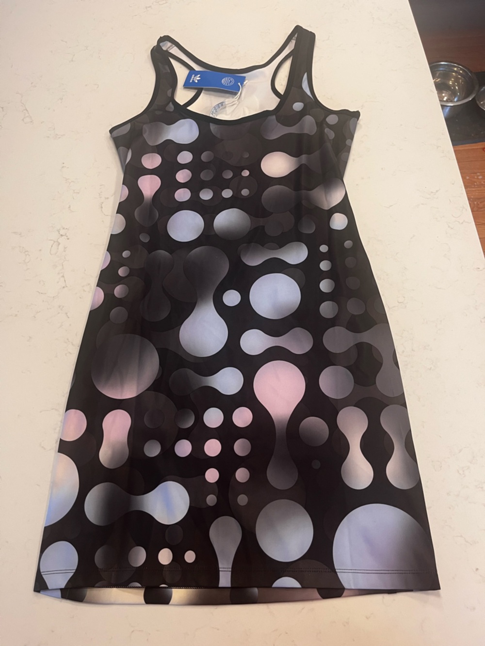 NWT Adidas Polka Dot Bodycon ‘Always Original’ Tank Dress (size Medium) - Picture 8 of 16